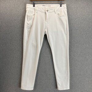 Old‎ Navy Rockstar White Skinny Jeans 14 Short Cotton Blend Womens Stretch Denim